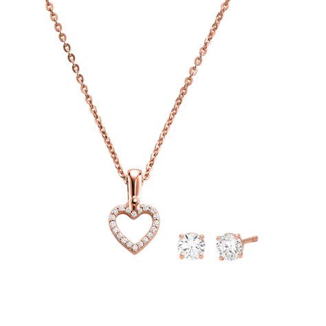 michael kors heart earrings and necklace set|michael kors replacement earring backs.